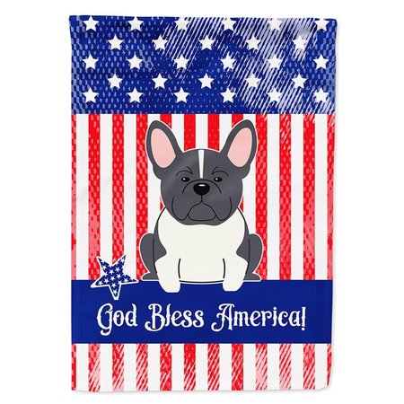 CAROLINES TREASURES Patriotic USA French Bulldog Black White Garden Size Flag BB3007GF